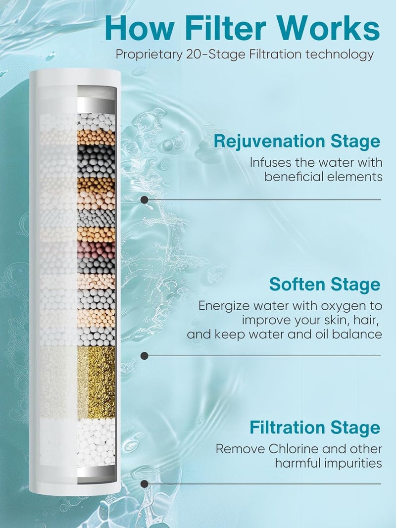 Cobbe Handheld Shower Head with Filter, High Pressure 9 Spray Mode Showerhead Built-in Power Wash with Hose, Bracket and Water Softener for Hard Water Remove Chlorine, Brushed Nickel - Image 3